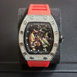 Red Watch With Diamond Set Bezel